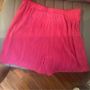 SHEIN Pink High Waist Shorts with Textured Fabric